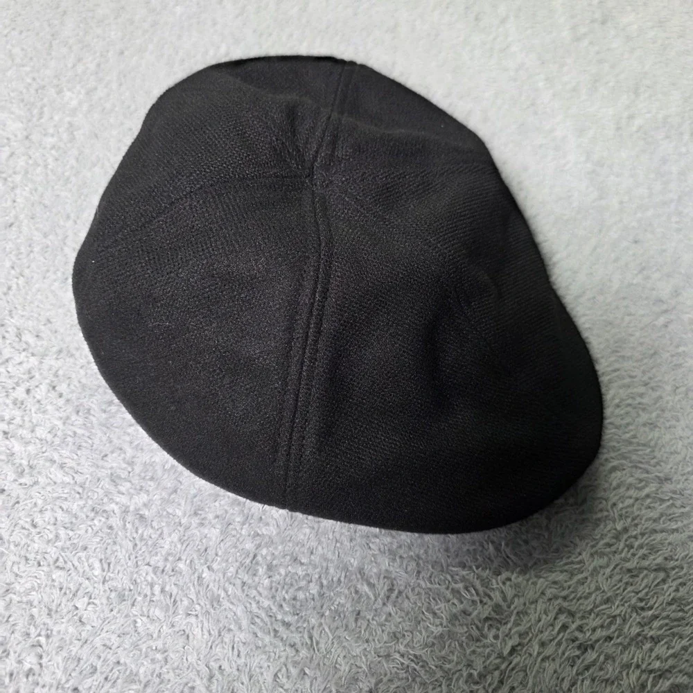 Goodfellow & Co Mens M/L Flat Cap Black Recycled Polyester Ivy Newsboy Hat